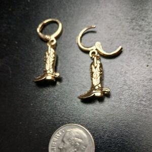 Gold Cowboy Boot Earrings